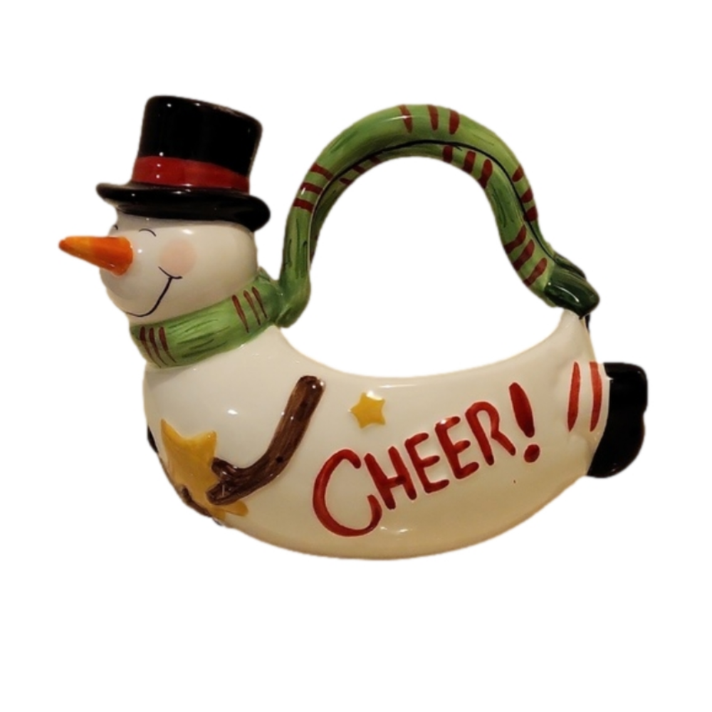 Fitz and Floyd Holiday Home, Snowman Candy Dish,  2007